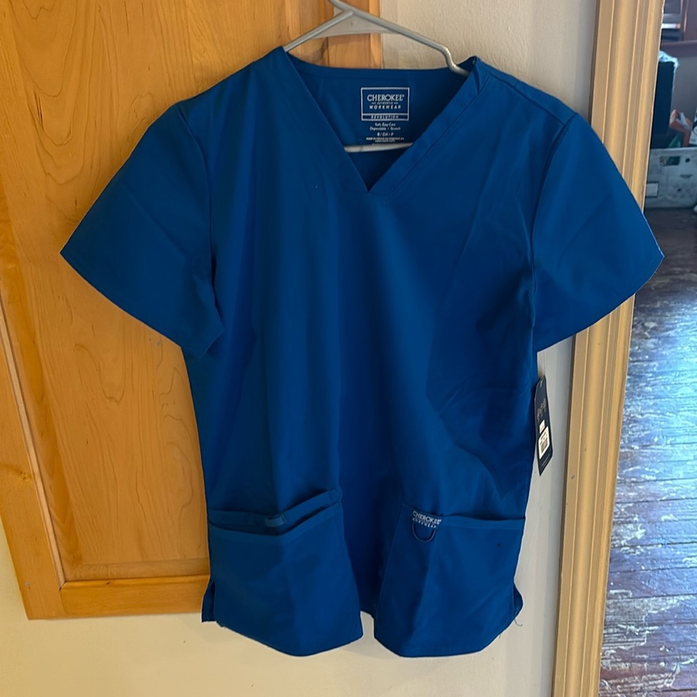 Royal blue scrub top new with tags